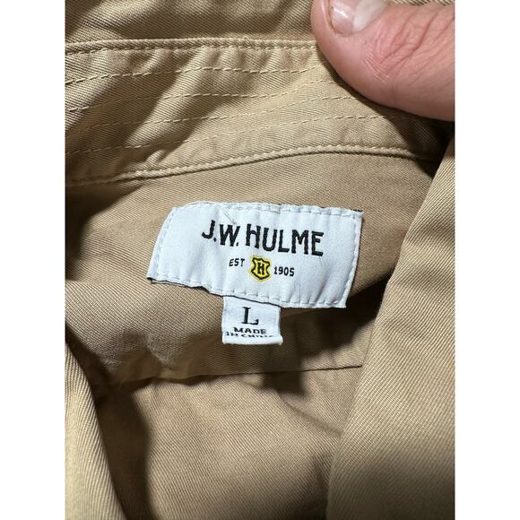 JW Hulme Mens Field Utility Shirt Button Up Longsleeve Tan Size Large - Picture 3 of 10